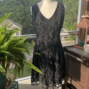 Black and White Abstract Line Dress